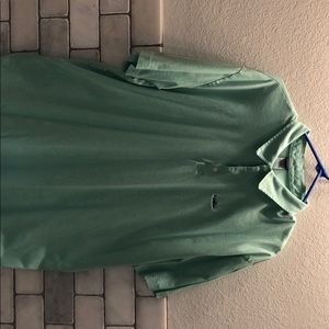 Patagonia collared short sleeve teal shirt